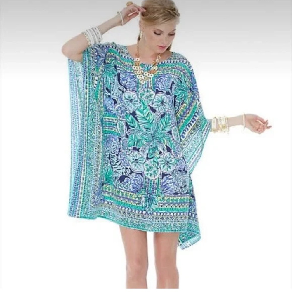 Lilly Pulitzer Lindamarie Caftan in Escape Artist Dress In Sz Xs/S